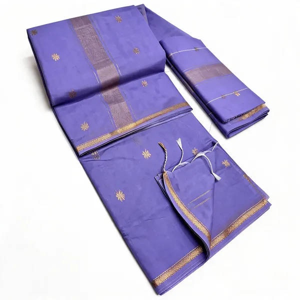 Kancheepuram_Light_Weight_Very_Soft_Little_Border_Saree_With_Running_Blouse