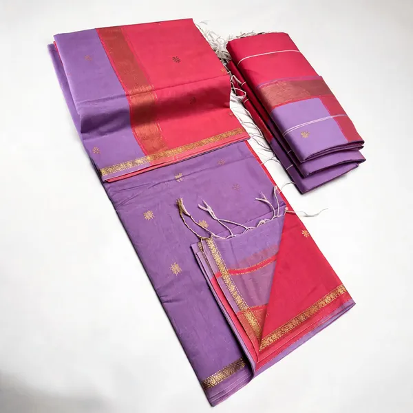 Kancheepuram_Light_Weight_Very_Soft_Little_Border_Saree_With_Running_Blouse