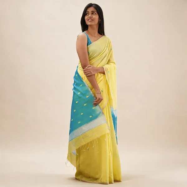 Kancheepuram_Light_Weight_Very_Soft_Little_Border_Saree_With_Running_Blouse
