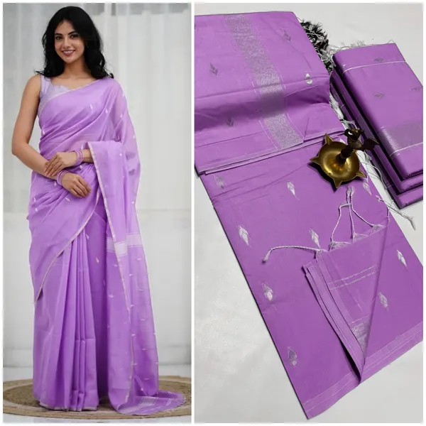 kancheepuram__Light_Weight_Very_Soft_little_border_saree_with_running_blouse