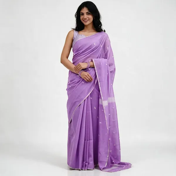 Kancheepuram_Light_Weight_Very_Soft_Little_Border_Saree_With_Running_Blouse