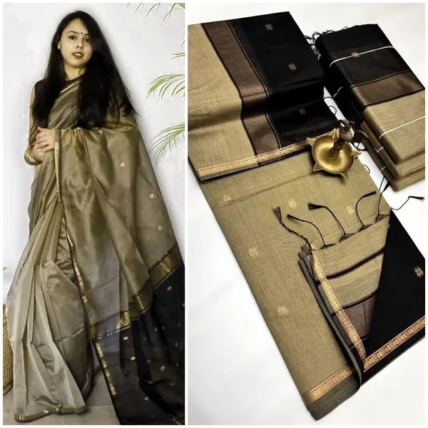 Kancheepuram_Light_Weight_Very_Soft_Little_Border_Saree_With_Running_Blouse