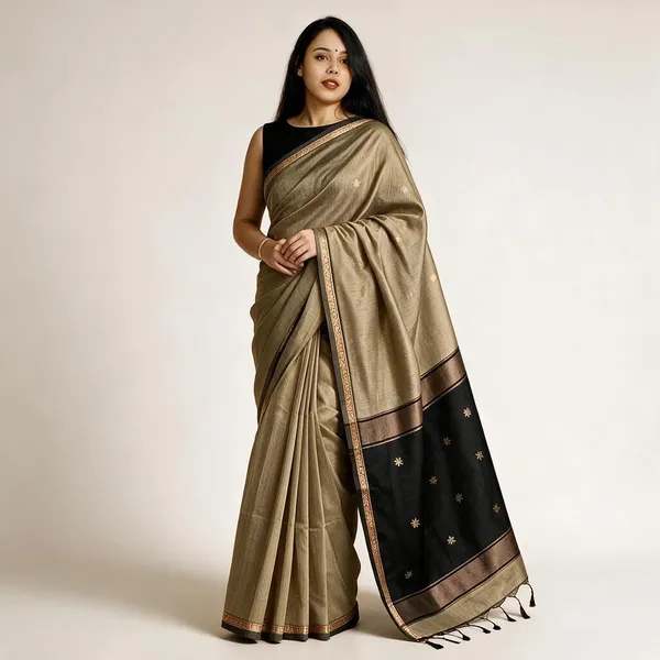 Kancheepuram_Light_Weight_Very_Soft_Little_Border_Saree_With_Running_Blouse