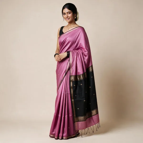 Kancheepuram_Light_Weight_Very_Soft_Little_Border_Saree_With_Running_Blouse
