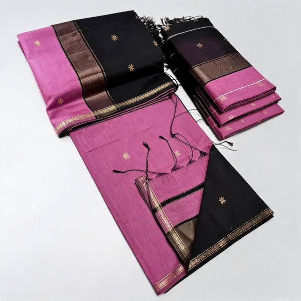 Kancheepuram_Light_Weight_Very_Soft_Little_Border_Saree_With_Running_Blouse