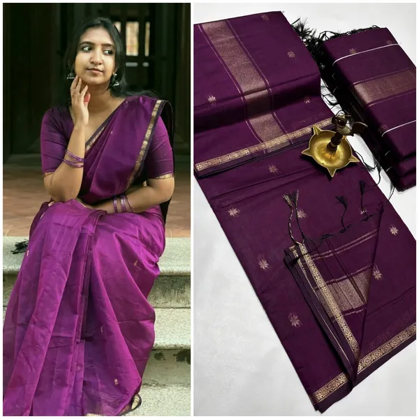 kancheepuram__Light_Weight_Very_Soft_little_border_saree_with_running_blouse