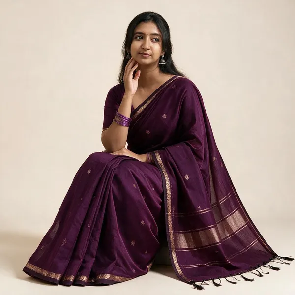 Kancheepuram_Light_Weight_Very_Soft_Little_Border_Saree_With_Running_Blouse