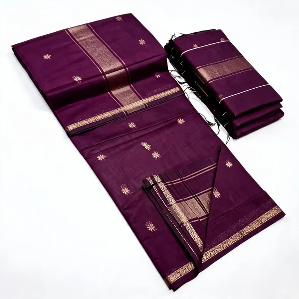 Kancheepuram_Light_Weight_Very_Soft_Little_Border_Saree_With_Running_Blouse