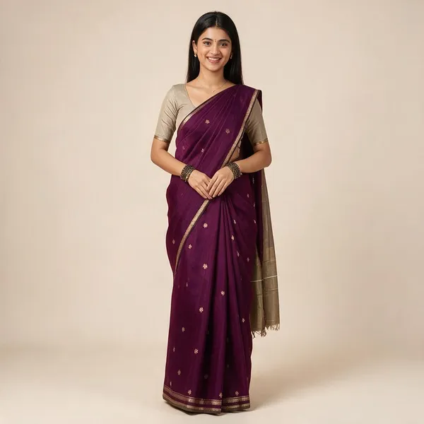 Kancheepuram_Light_Weight_Very_Soft_Little_Border_Saree_With_Running_Blouse