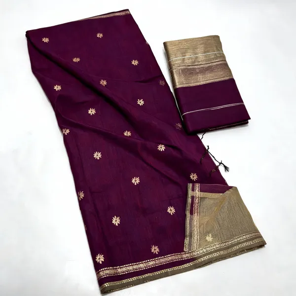 Kancheepuram_Light_Weight_Very_Soft_Little_Border_Saree_With_Running_Blouse