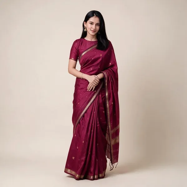 Kancheepuram_Light_Weight_Very_Soft_Little_Border_Saree_With_Running_Blouse