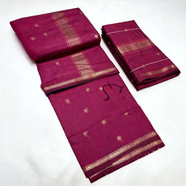 Kancheepuram_Light_Weight_Very_Soft_Little_Border_Saree_With_Running_Blouse