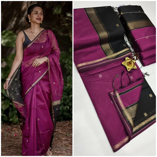 kancheepuram__Light_Weight_Very_Soft_little_border_saree_with_running_blouse