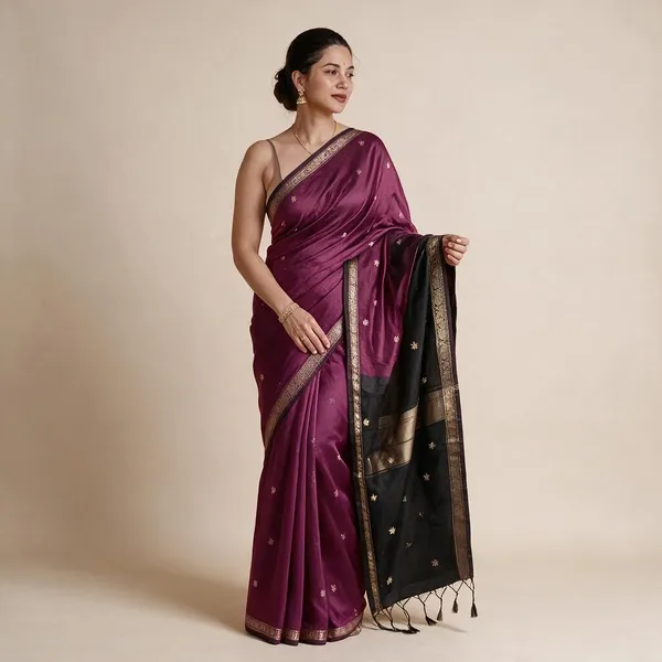 Kancheepuram_Light_Weight_Very_Soft_Little_Border_Saree_With_Running_Blouse