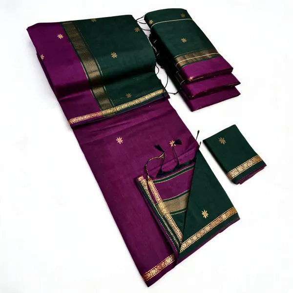 Kancheepuram_Light_Weight_Very_Soft_Little_Border_Saree_With_Running_Blouse