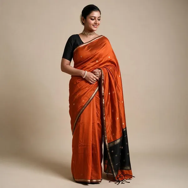 Kancheepuram_Light_Weight_Very_Soft_Little_Border_Saree_With_Running_Blouse