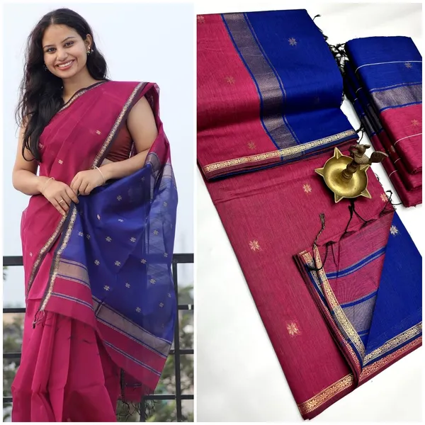 kancheepuram__Light_Weight_Very_Soft_little_border_saree_with_running_blouse