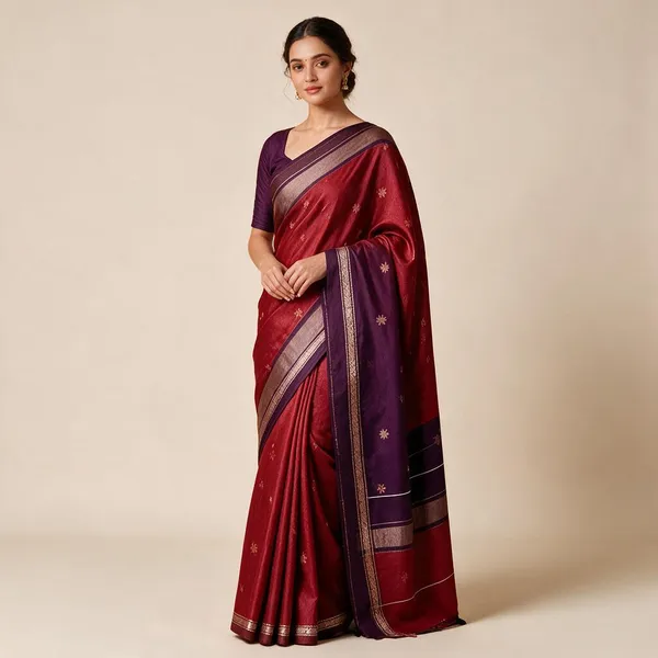Kancheepuram_Light_Weight_Very_Soft_Little_Border_Saree_With_Running_Blouse