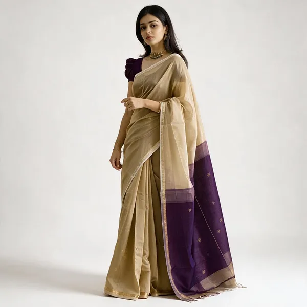 Kancheepuram_Light_Weight_Very_Soft_Little_Border_Saree_With_Running_Blouse