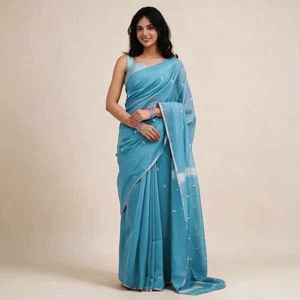 Kancheepuram_Light_Weight_Very_Soft_Little_Border_Saree_With_Running_Blouse