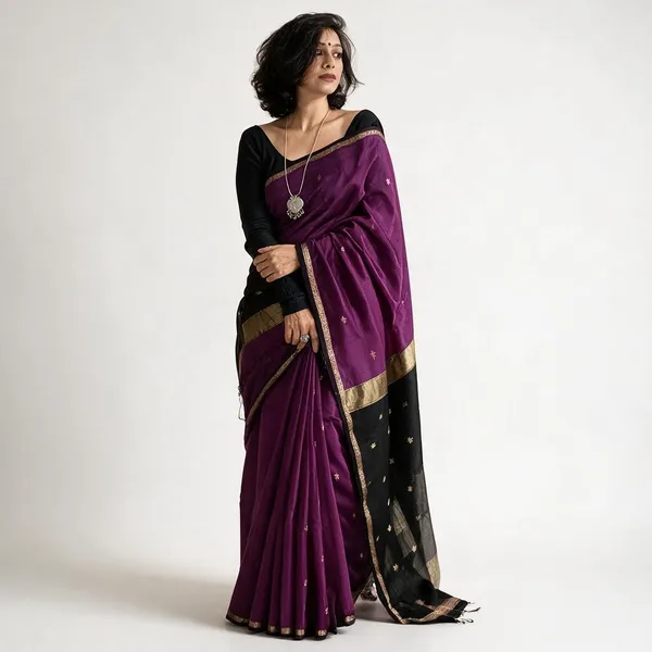 Kancheepuram_Light_Weight_Very_Soft_Little_Border_Saree_With_Running_Blouse