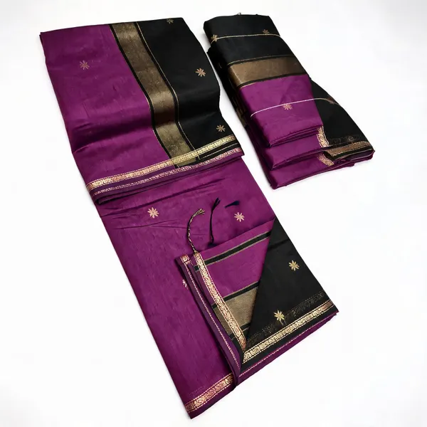 Kancheepuram_Light_Weight_Very_Soft_Little_Border_Saree_With_Running_Blouse