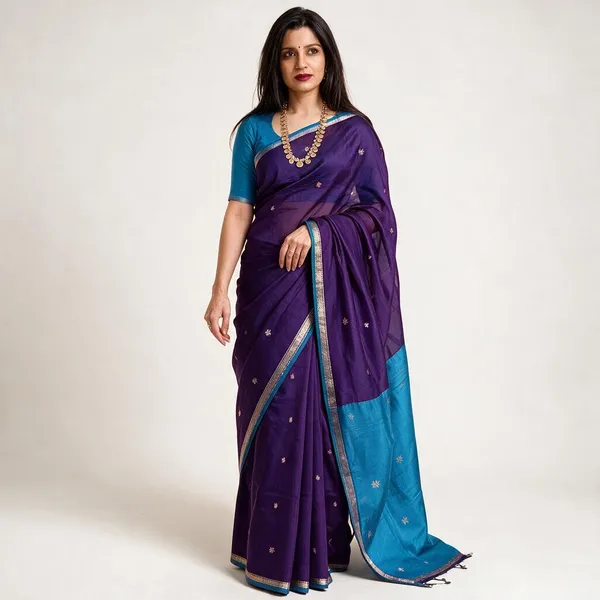 Kancheepuram_Light_Weight_Very_Soft_Little_Border_Saree_With_Running_Blouse