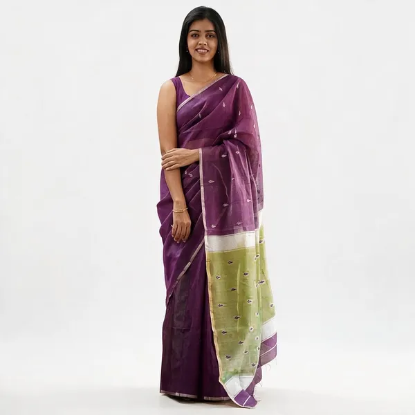 Kancheepuram_Light_Weight_Very_Soft_Little_Border_Saree_With_Running_Blouse