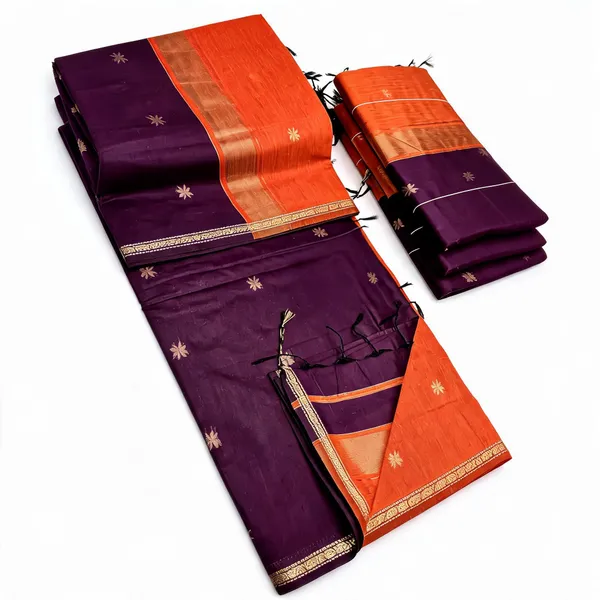 Kancheepuram_Light_Weight_Very_Soft_Little_Border_Saree_With_Running_Blouse