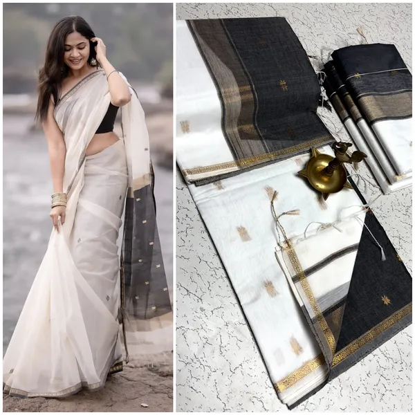Kancheepuram_Light_Weight_Very_Soft_Little_Border_Saree_With_Running_Blouse