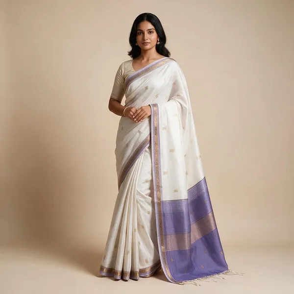 Kancheepuram_Light_Weight_Very_Soft_Little_Border_Saree_With_Running_Blouse