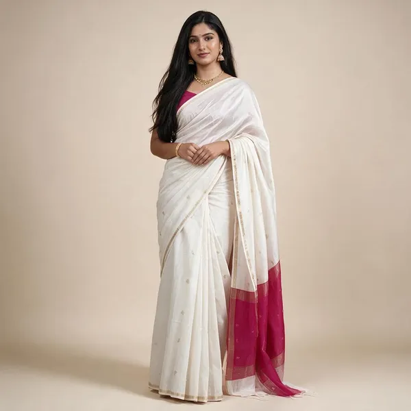 Kancheepuram_Light_Weight_Very_Soft_Little_Border_Saree_With_Running_Blouse