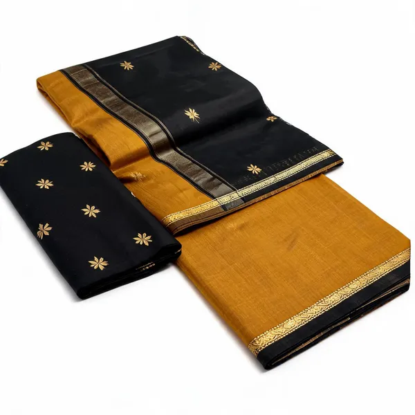 Kancheepuram_Light_Weight_Very_Soft_Little_Border_Saree_With_Running_Blouse