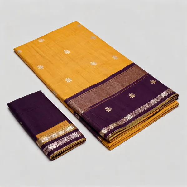 Kancheepuram_Light_Weight_Very_Soft_Little_Border_Saree_With_Running_Blouse