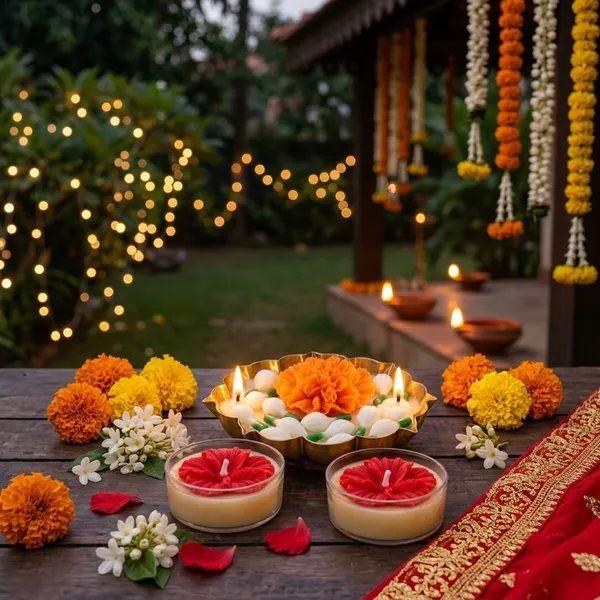 4.5-Inch_Mogra_Urli_Candle_with_2_Decorative_Tea_Lights