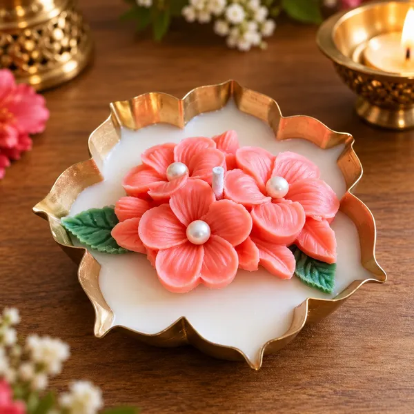3.5-Inch_Plumeria_Urli_Candle_with_2_Decorative_Tea_Lights