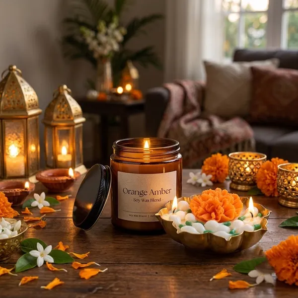 Orange_AmberJar_Candle_soywax_blend_For_Home_Deccor_Candel