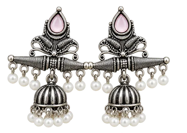 Oxidized_Silver_Pearl_Jhumka_Earrings_for_Women