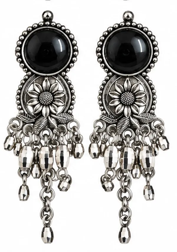 Silver_Oxidised_Floral_Dangle_Earrings_for_Women