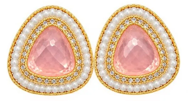 Pink_Gold_Tone_Stud_Earrings_for_Women