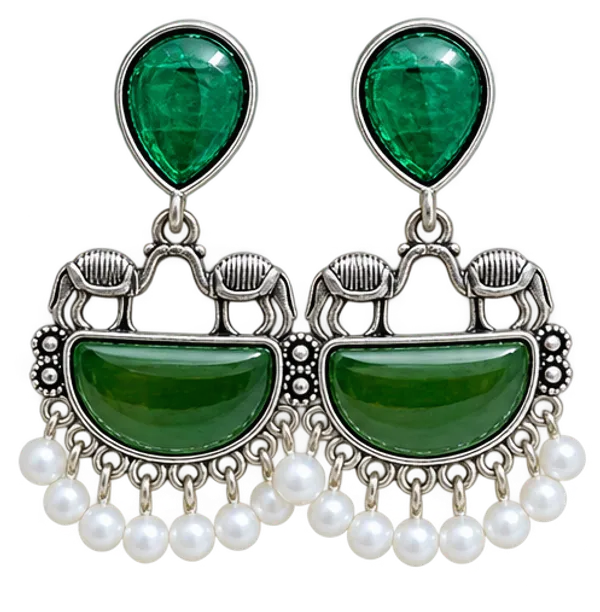 Green_Stone_Oxidized_Silver_Pearl_Dangler_Earrings_for_Women