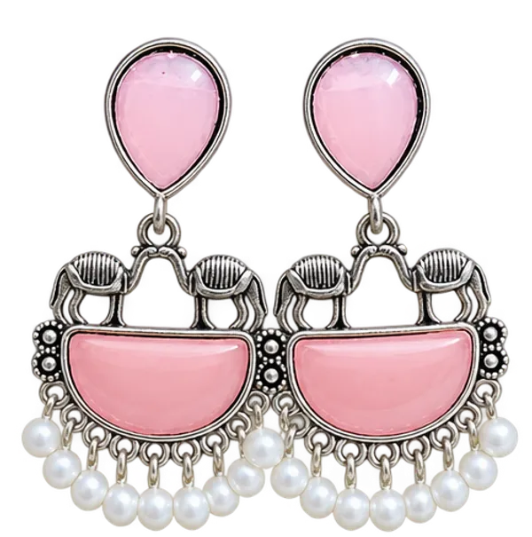 Pink_Elephant_Drop_Earrings_for_Women
