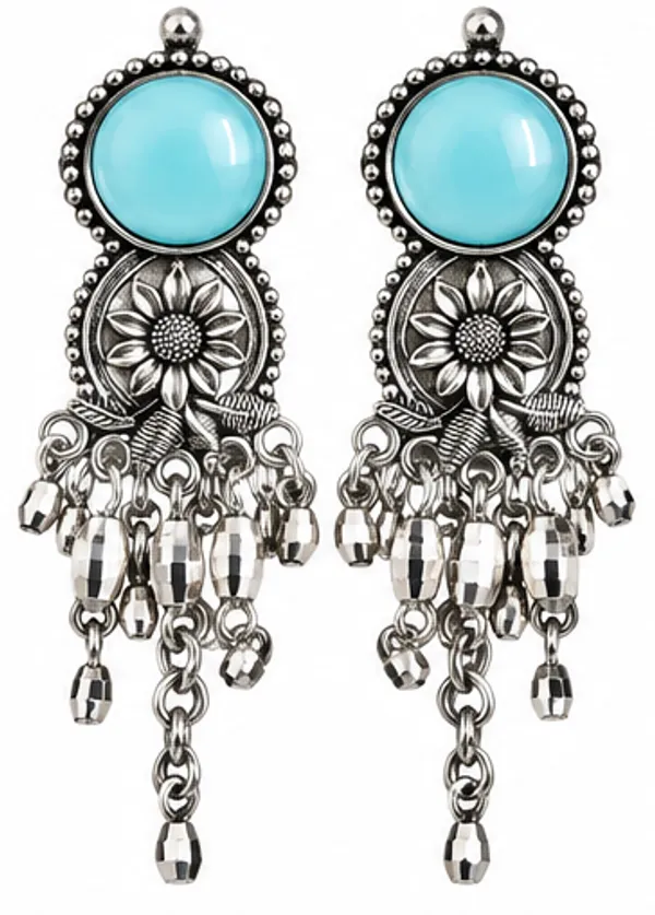 Turquoise_Oxidised_Style_Drop_Earrings_for_Women