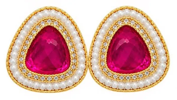 Pink_Gold_Tone_Pearl_Stud_Earrings_for_Women