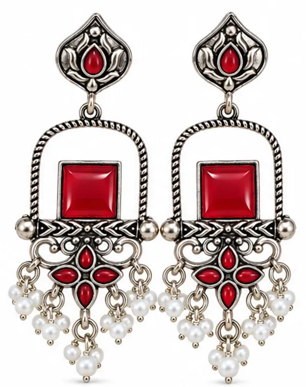 Red_Silver-Toned_Statement_Drop_Earrings_for_Women
