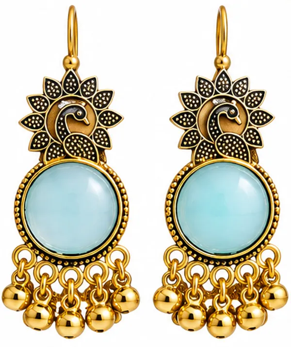 Gold_Tone_Peacock_Stone_Drop_Earrings_for_Women