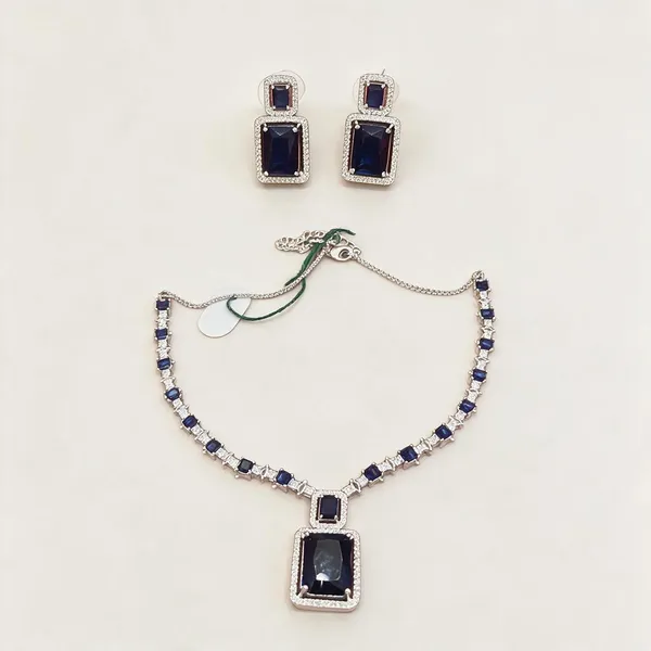 Silver_Tone_Geometric_Necklace_And_Earrings_Set_for_Women