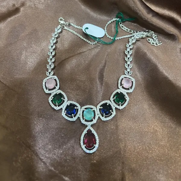 Silver-Tone_Multicolor_Stone_Necklace_Set_for_Women