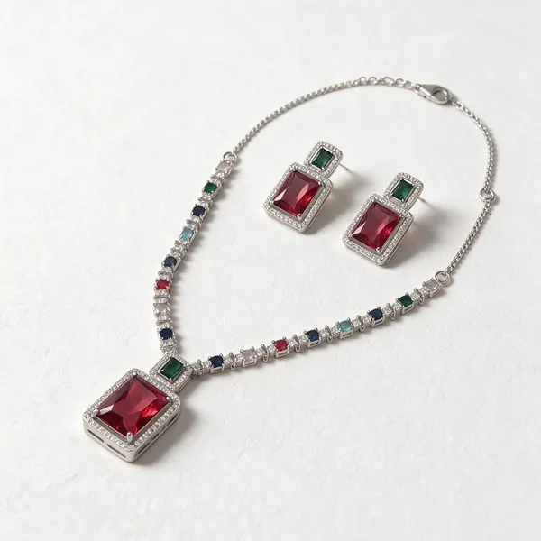 Multicolour_Stone_Necklace_And_Earrings_Set