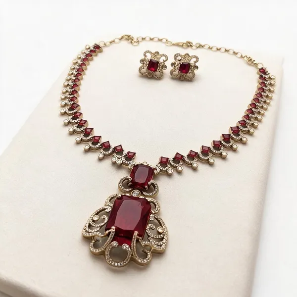 Red_Stone_Necklace_And_Earrings_Set_for_Women